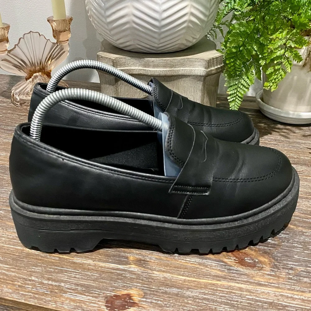 Qupid Chunky Platform Lug‎ Sole Black Shoes Women’s 41